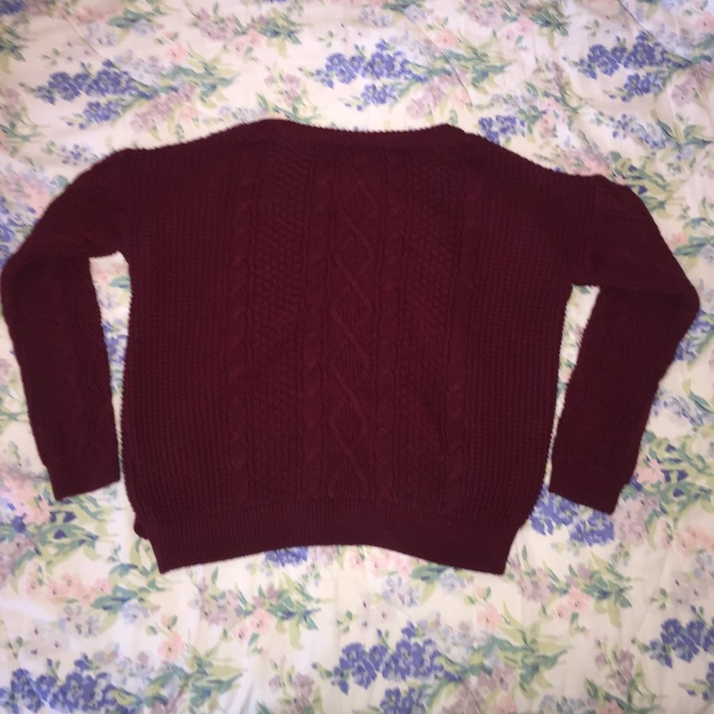 Maroon Ruffled Sweater - Picture 2 of 2